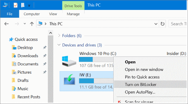 password protect a folder without software via bitlocker-3