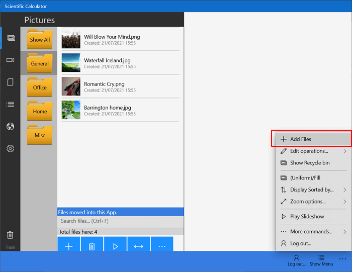 Add private photos to Calculator Vault on Windows