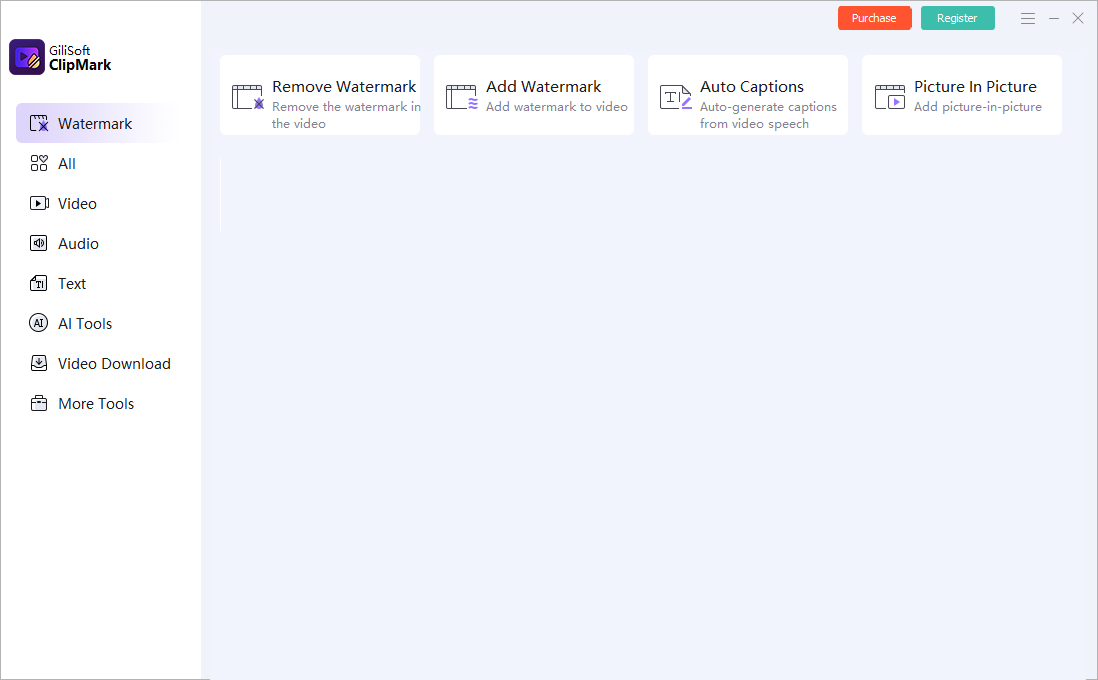 ClipMark watermark and video task center