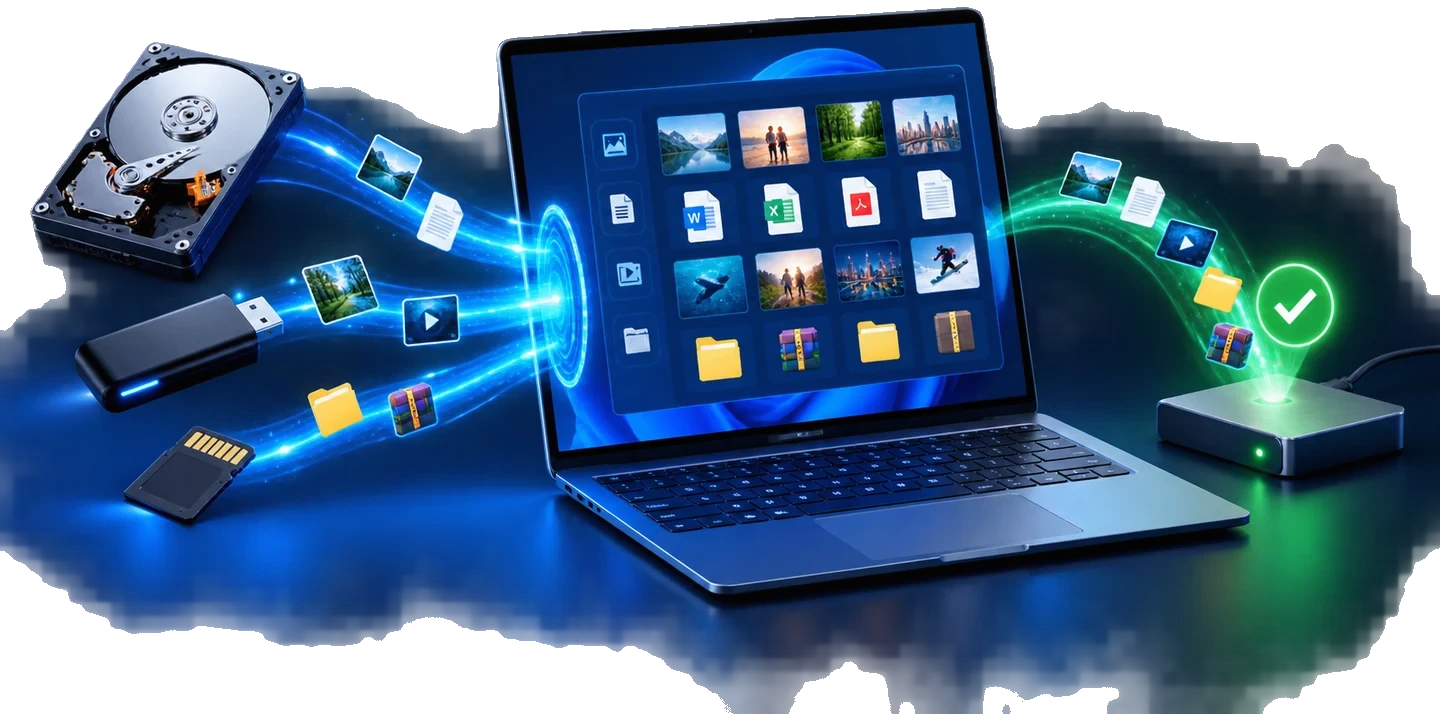 GiliSoft Data Recovery scanning drives USB storage and memory cards