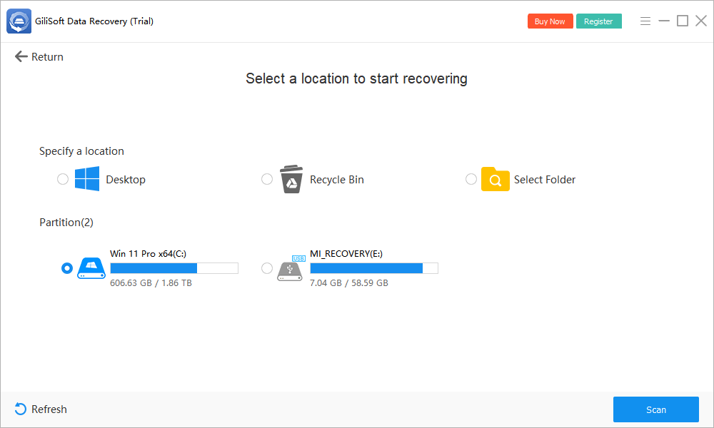 Deletion recovery thumbnail