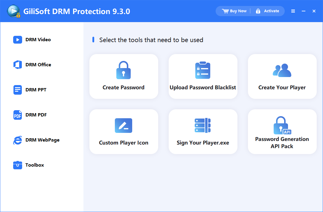 Video DRM toolbox and protected player tools