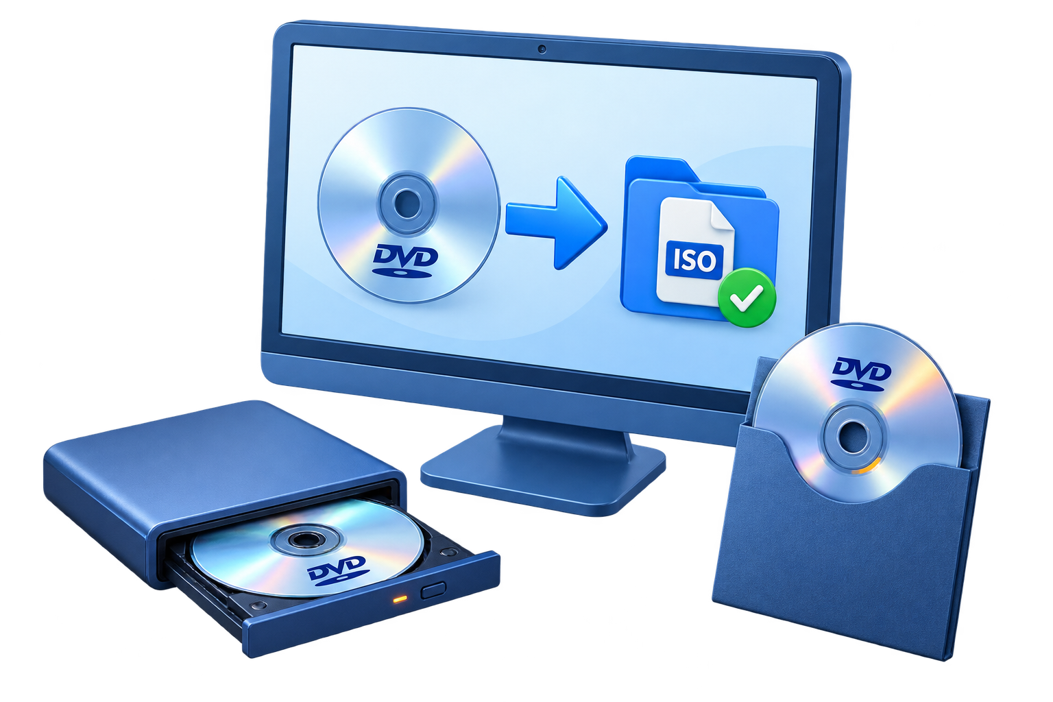 GiliSoft Home DVD Copy illustration showing DVD duplication and backups to ISO images and folders