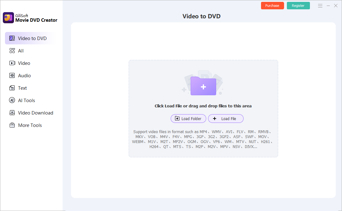 GiliSoft Movie DVD Creator main project screen