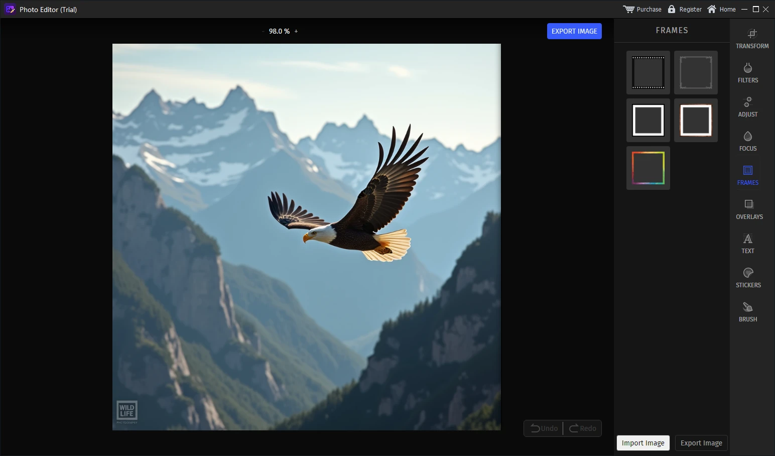 Add a frame to a photo