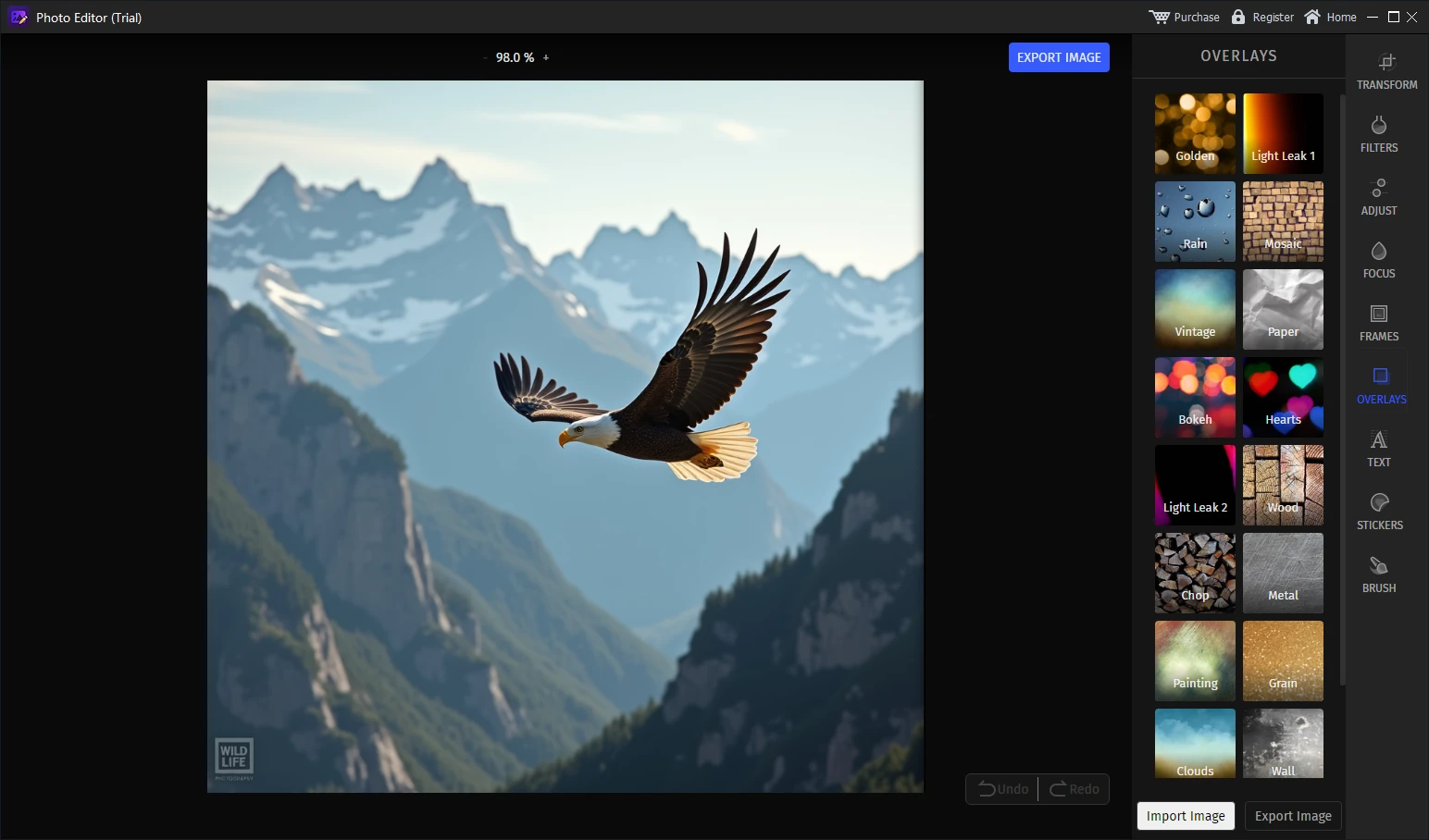 Apply an overlay to a photo