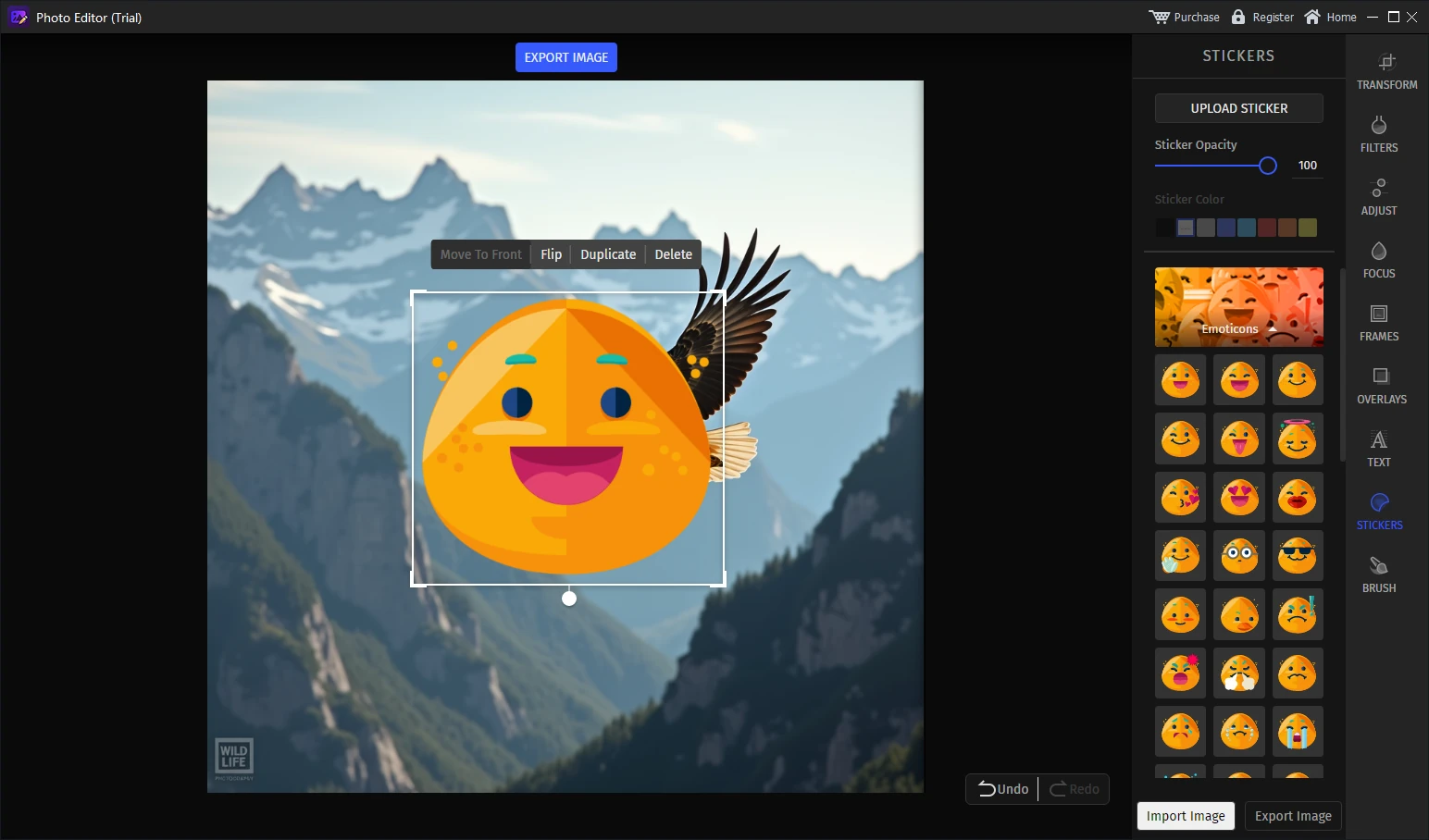 Add stickers to a photo