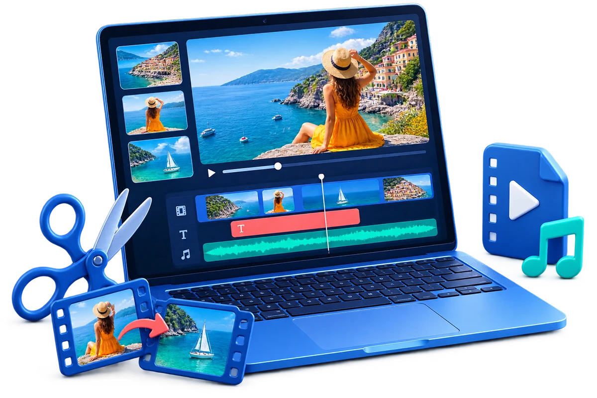 GiliSoft Video Editor Pro for Mac with video preview timeline cutting text music and export tools