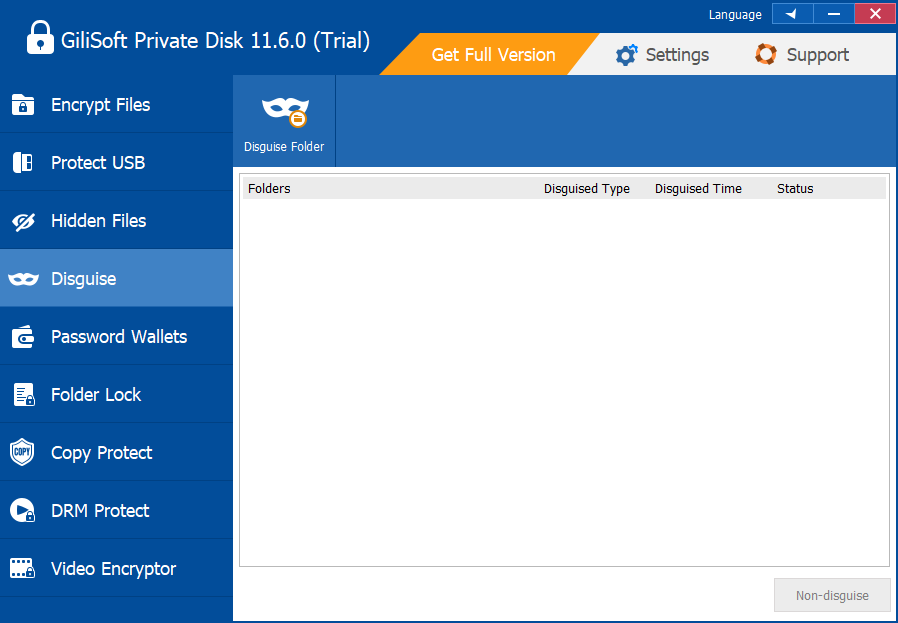 Private Disk Disguise Folder workspace