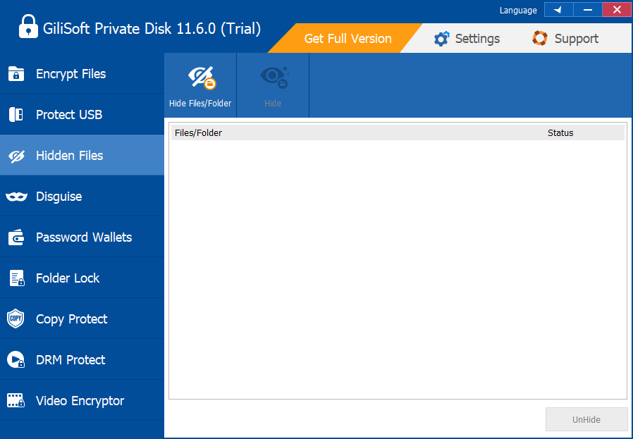 GiliSoft Private Disk file visibility tools