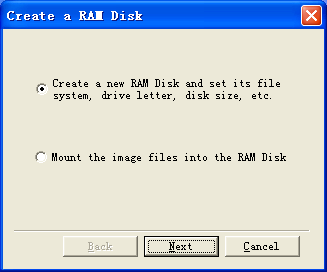 Create a new RAM disk in GiliSoft RAM Disk