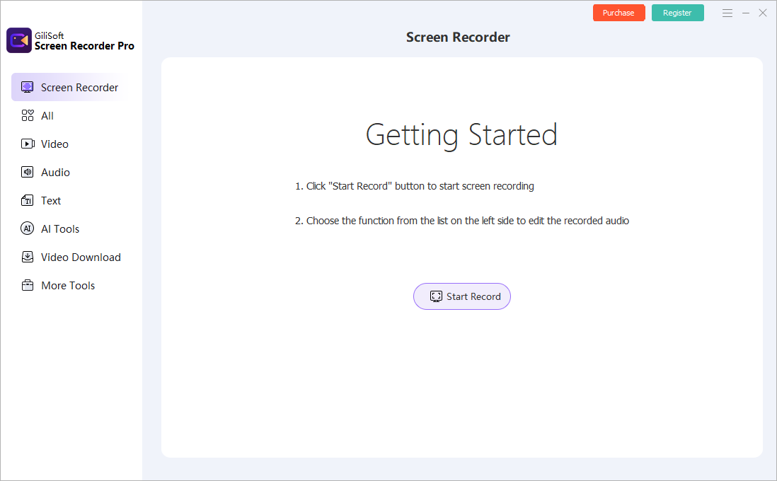 Screen recording tool in GiliSoft Screen Recorder Pro