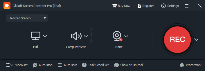 GiliSoft Screen Recorder Pro video tools and export workspace