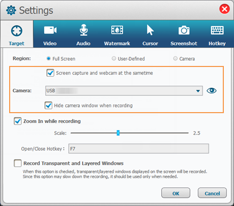 Add picture in picture to a screen recording