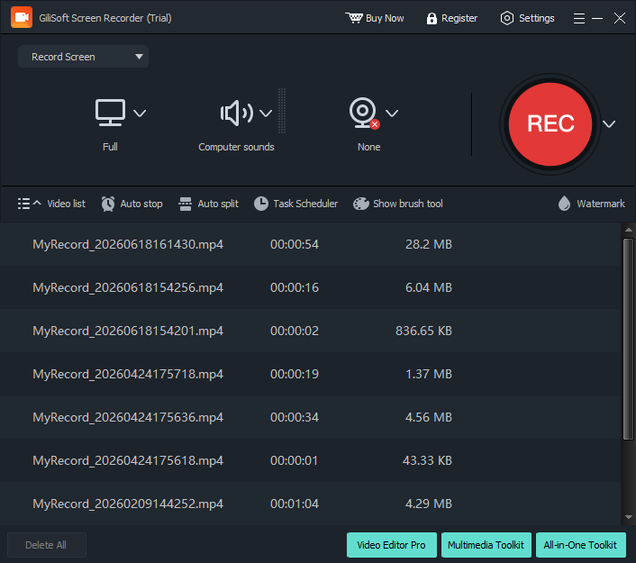 Review files recorded by GiliSoft Screen Recorder