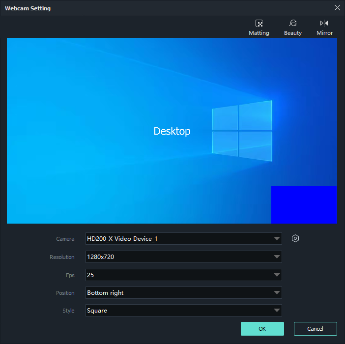 Expanded webcam overlay screenshot