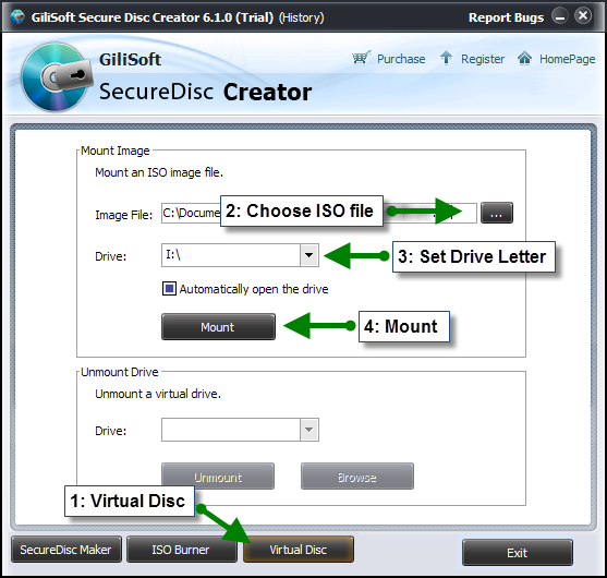Secure Disc Creator virtual drive