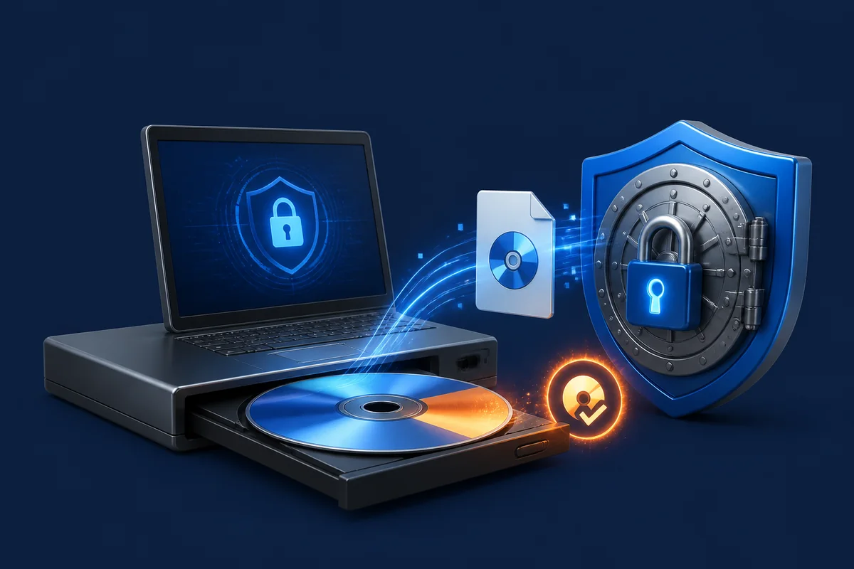 Password protected ISO image created and verified on Windows
