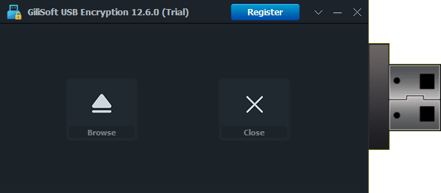 Browse or close the opened USB secure area
